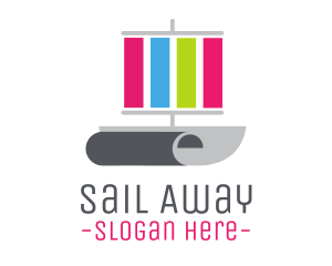 Print Sail Paper Ship logo design