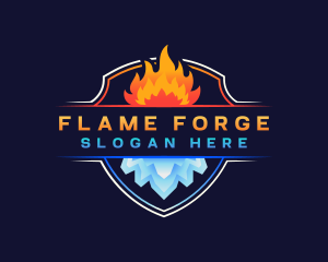 Flame Ice HVAC logo design