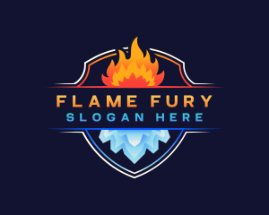 Flame Ice HVAC logo design