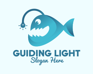 Happy Angler Fish  logo design