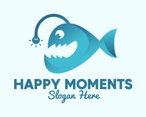 Happy Angler Fish  logo design