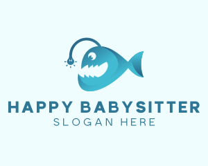 Happy Angler Fish  logo design