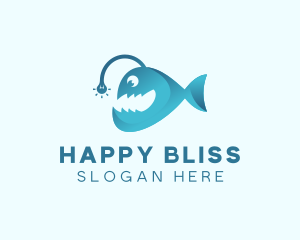 Happy Angler Fish  logo design