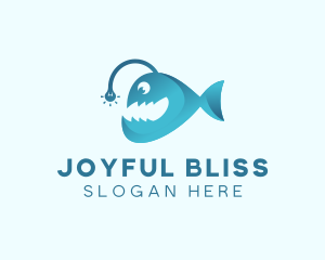 Happy Angler Fish  logo design