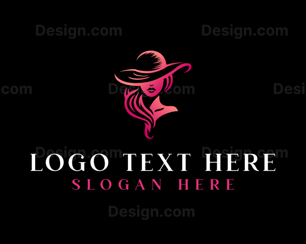 Elegant Woman Hat Logo