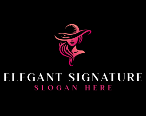 Elegant Woman Hat logo design