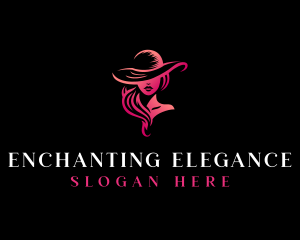 Elegant Woman Hat logo design