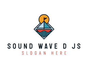 Boat Wave Travel Vacation logo design