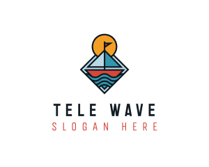 Boat Wave Travel Vacation logo design