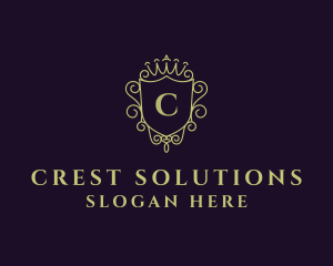 Crown Shield Crest logo design