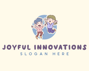 Children Playful Jumping logo