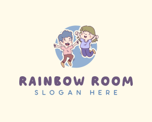 Children Playful Jumping logo