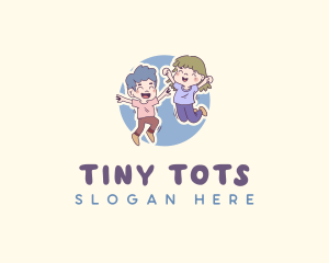 Children Playful Jumping logo design