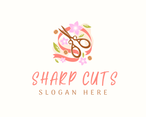 Crafty Floral Scissors logo design