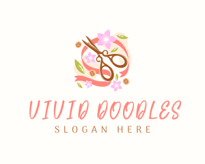 Crafty Floral Scissors logo design