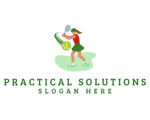 Woman Tennis  Ball logo design