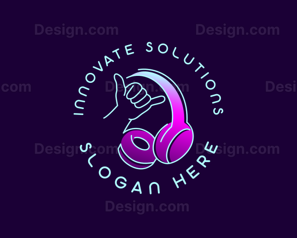 DJ Hand Headphones Logo