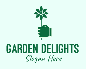 Green Flower Delivery logo design