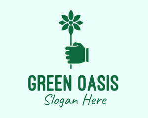 Green Flower Delivery logo design