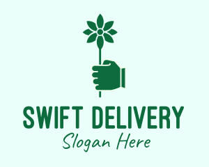 Green Flower Delivery logo design