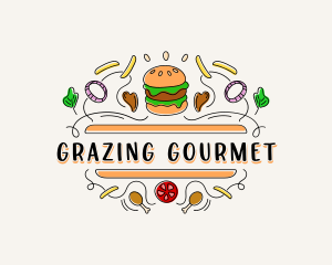 Burger Gourmet Cafeteria logo design