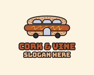 Hot Dog Sandwich Bus logo design