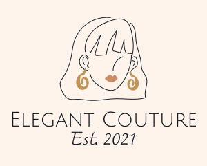  Woman Fashion Style Earrings logo design