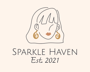  Woman Fashion Style Earrings logo design