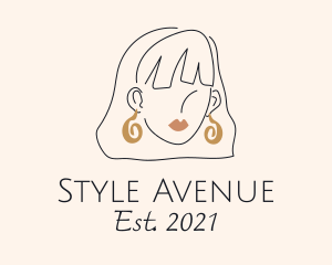  Woman Fashion Style Earrings logo design