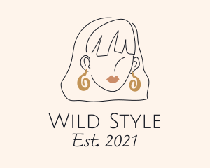  Woman Fashion Style Earrings logo design