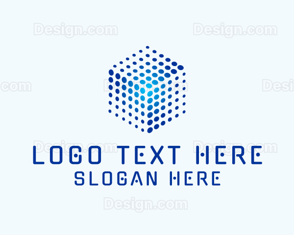 Digital Cube Dots Technology Logo