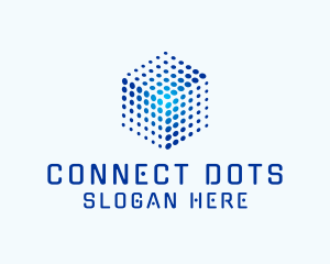 Digital Cube Dots Technology  logo design