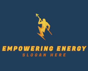 Lightning Power Man logo design