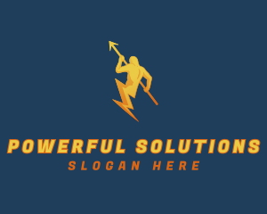 Lightning Power Man logo design