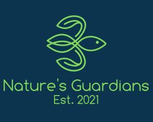 Green Natural Fish logo
