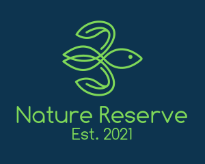 Green Natural Fish logo design