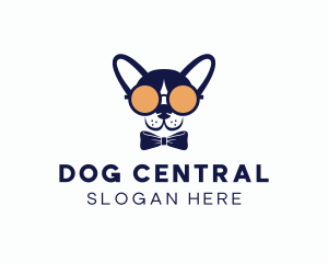 Hipster Dog Accessory logo design