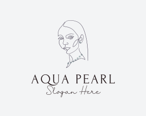 Pearl Necklace Woman logo design