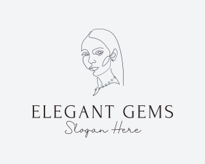 Pearl Necklace Woman logo design