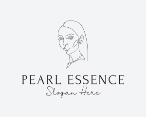 Pearl Necklace Woman logo design