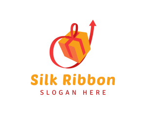 Ribbon Present Courier logo design