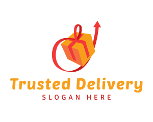 Ribbon Present Courier logo design