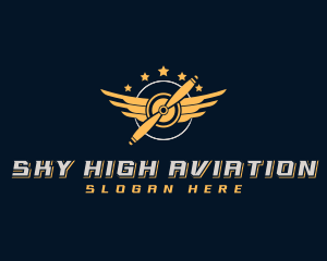 Airplane Propeller Aviation logo