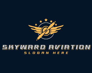 Airplane Propeller Aviation logo