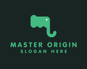 Green Elephant Letter M logo design