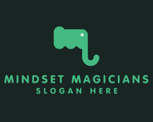 Green Elephant Letter M logo design