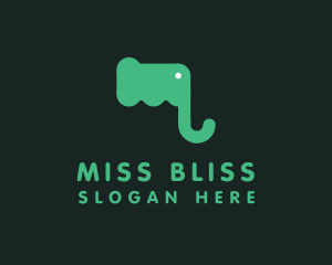 Green Elephant Letter M logo design