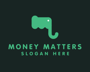 Green Elephant Letter M logo design