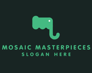 Green Elephant Letter M logo design