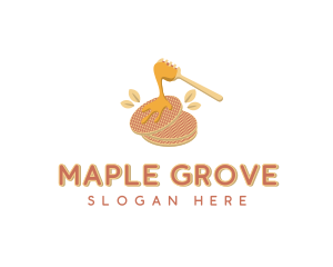 Pancake Honey Maple Syrup logo design